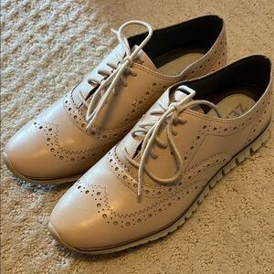 Cole Haan Tan Wingtip Oxfords with Brogue Detailing